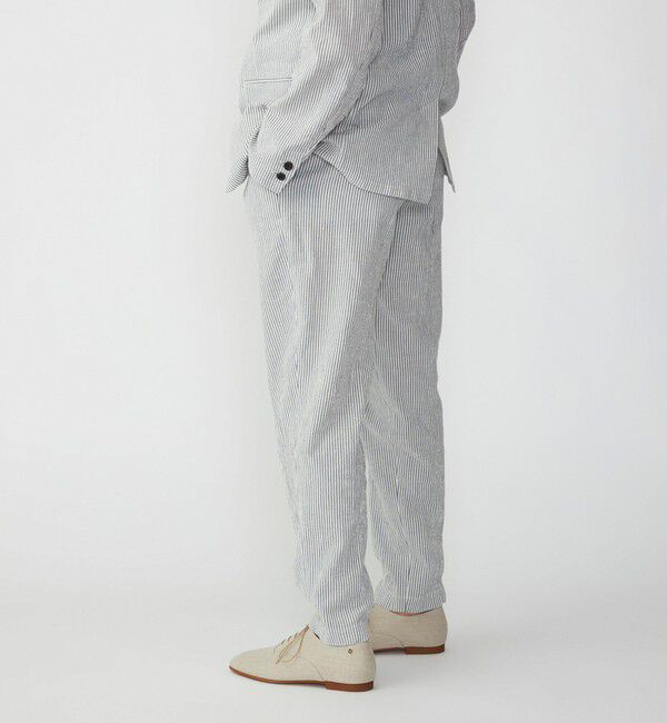 SHIPS「SHIPS:〈手洗い可能〉 サフィラン リネン シアサッカー パンツ (セットアップ対応)」|スラックス|