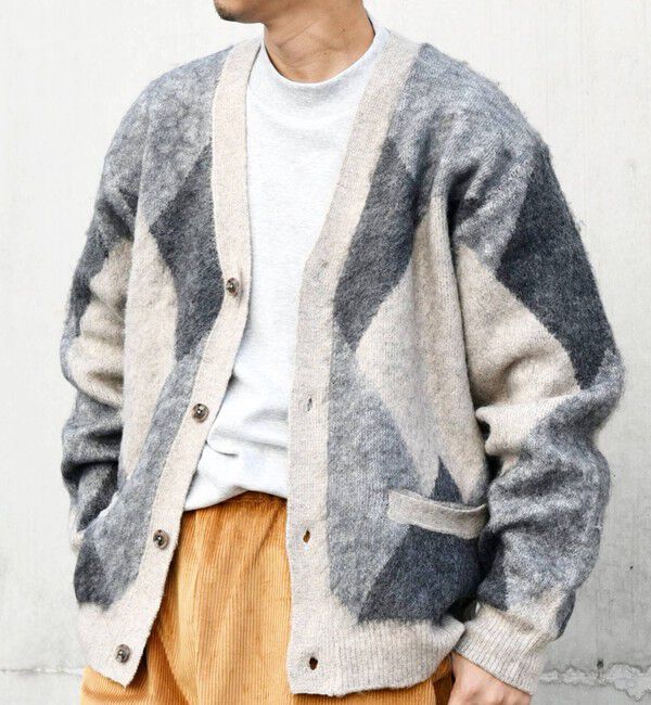 SHIPS any「SHIPS any: シャギー パターン ユニセックス ニット カーディガン 23AW◇」|カーディガン|