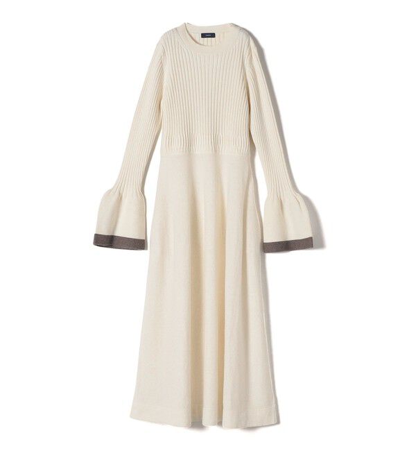 SHIPS for women「〈手洗い可能〉フレア 袖 ライン デザイン ニット ワンピース ◇」|ワンピース|