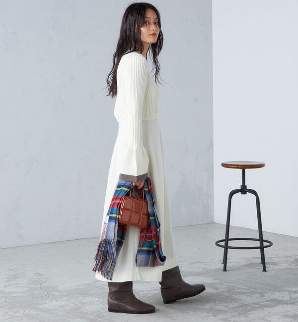 SHIPS for women「〈手洗い可能〉フレア 袖 ライン デザイン ニット ワンピース ◇」|ワンピース|