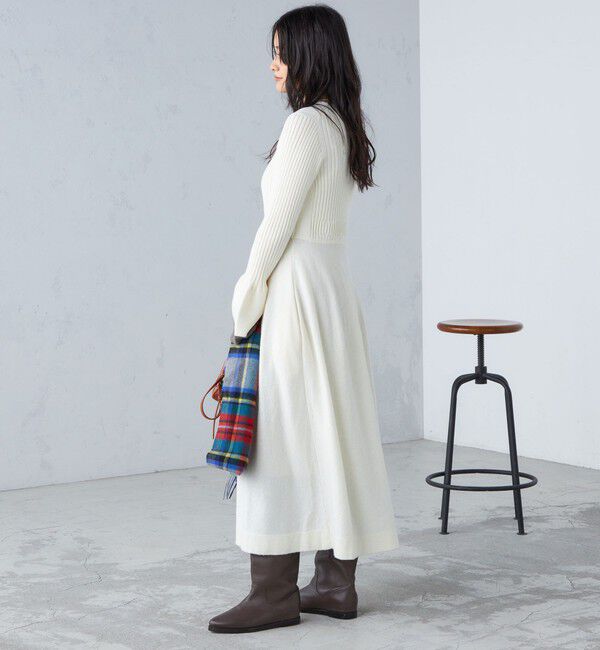 SHIPS for women「〈手洗い可能〉フレア 袖 ライン デザイン ニット ワンピース ◇」|ワンピース|