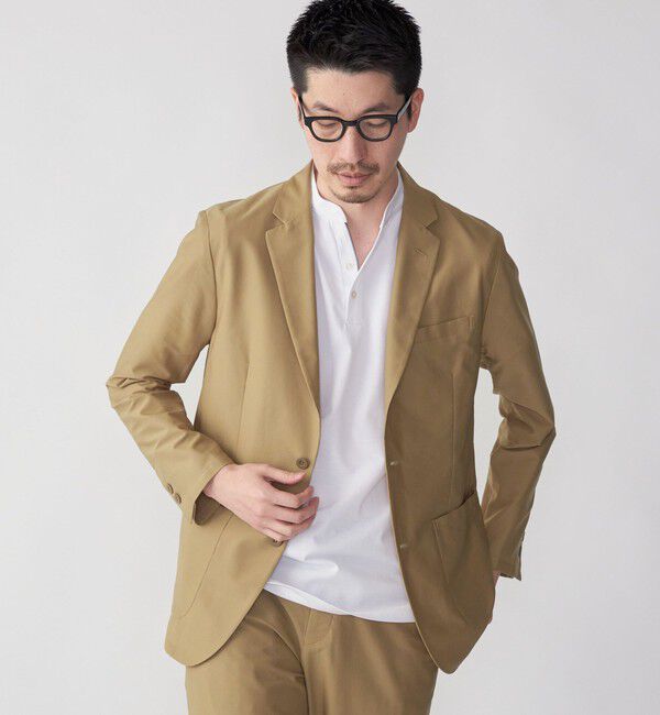 SHIPS「SHIPS:〈手洗い可能/セットアップ対応〉スーパーライト 2ボタン ジャケット」|テーラードジャケット|ベージュ