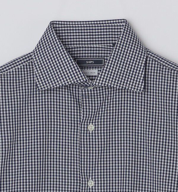 SHIPS「SHIPS: イージーアイロン ギンガムチェック ワイドカラー シャツ」|シャツ・ブラウス|