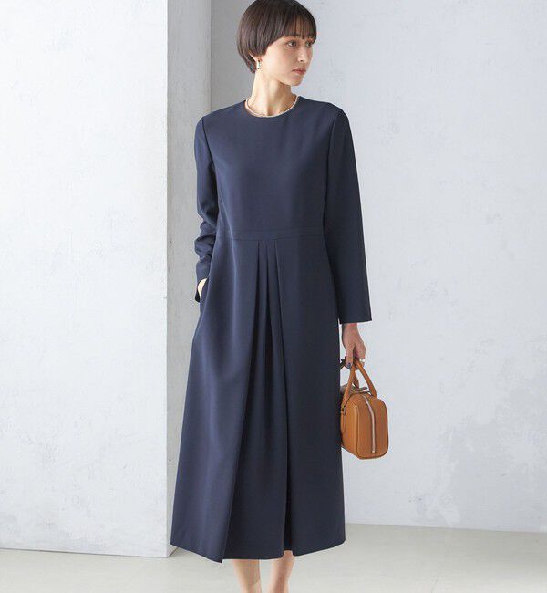 SHIPS for women「〈手洗い可能〉トリアセテート混 フロント タック ワンピース（セットアップ対応）」|ワンピース|