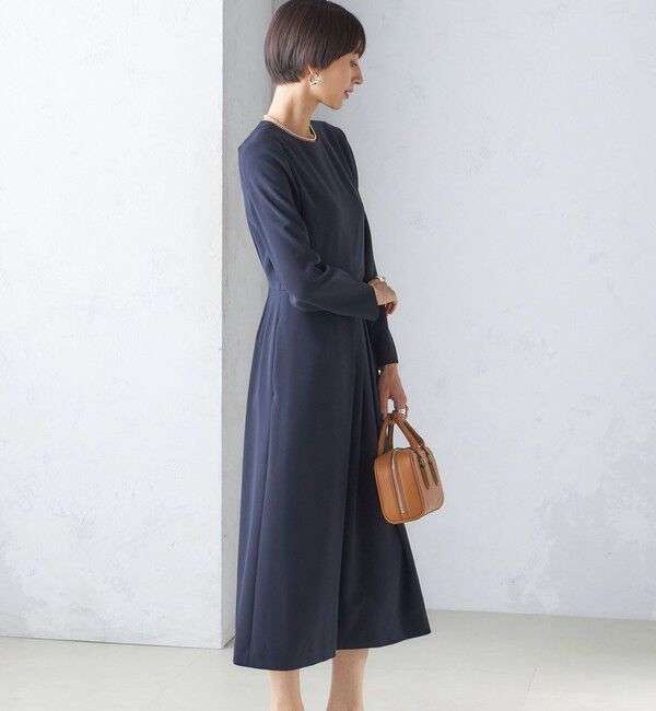 SHIPS for women「〈手洗い可能〉トリアセテート混 フロント タック ワンピース（セットアップ対応）」|ワンピース|