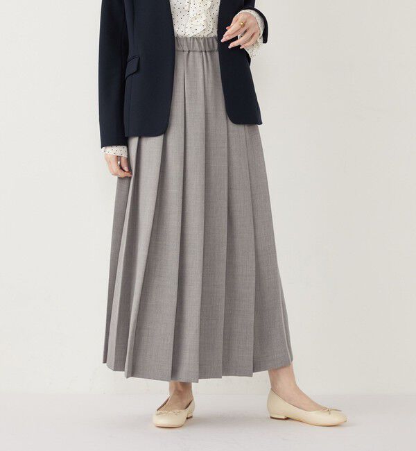 SHIPS Colors 「SHIPS Colors:ワイド プリーツ スカート◇」|スカート|ライトグレー
