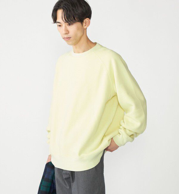 SHIPS「SHIPS: コットン ポリエステル ラグラン スリーブ クルーネック スウェット」|スウェット・ジャージ|ライトグリーン