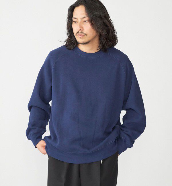 SHIPS「SHIPS: コットン ポリエステル ラグラン スリーブ クルーネック スウェット」|スウェット・ジャージ|ネイビー