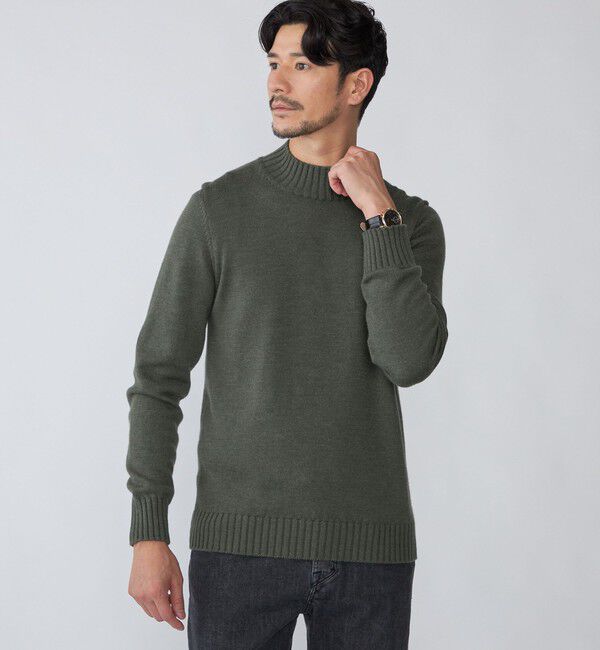 SHIPS「【SHIPS別注】PIACENZA: ウール ミドルゲージ モックネック ニット」|ニット・セーター|