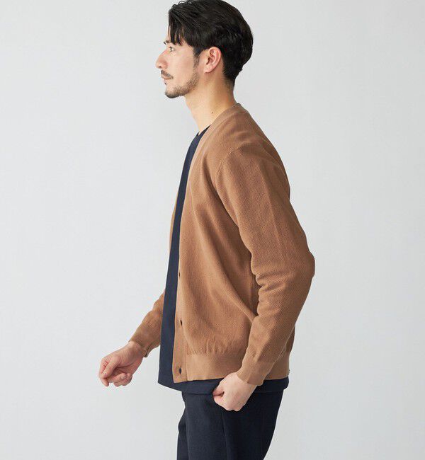 SHIPS「SHIPS:〈洗濯機可能〉SOLOTEX(R) 12ゲージ ピケ Vネック カーディガン」|カーディガン|