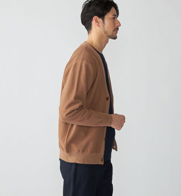 SHIPS「SHIPS:〈洗濯機可能〉SOLOTEX(R) 12ゲージ ピケ Vネック カーディガン」|カーディガン|