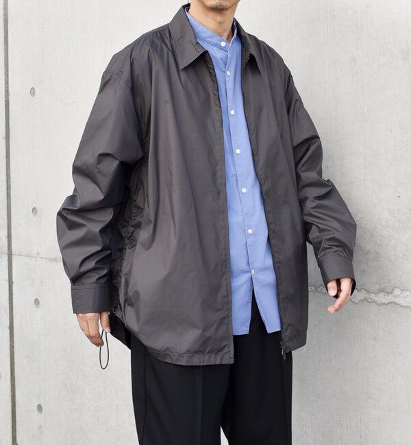 SHIPS any「SHIPS any:〈撥水加工〉DICROS スピンドル ジップ シャツ(セットアップ対応)◇」|シャツ・ブラウス|ダークグレー