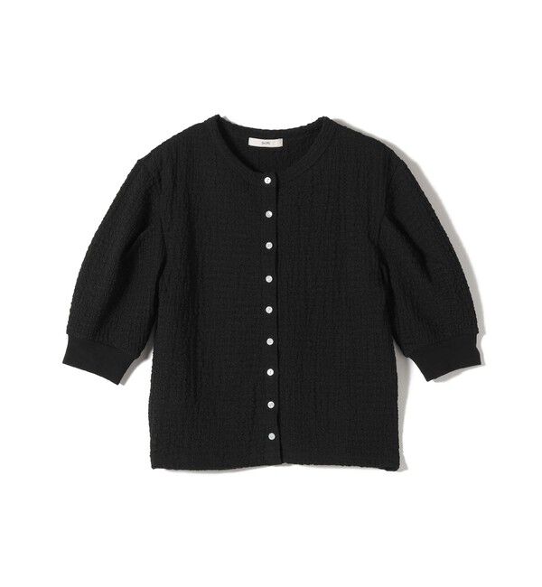 SHIPS for women「【WEB限定】〈手洗い可能〉バンピー シャーリング 5分袖 カーディガン」|カーディガン|