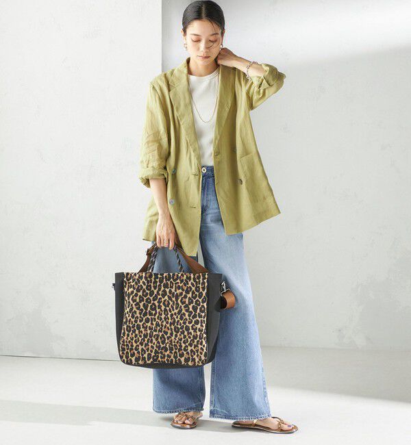 SHIPS for women「カレッジ レオパード ジャカード A4 バッグ」|ショルダー・メッセンジャー|