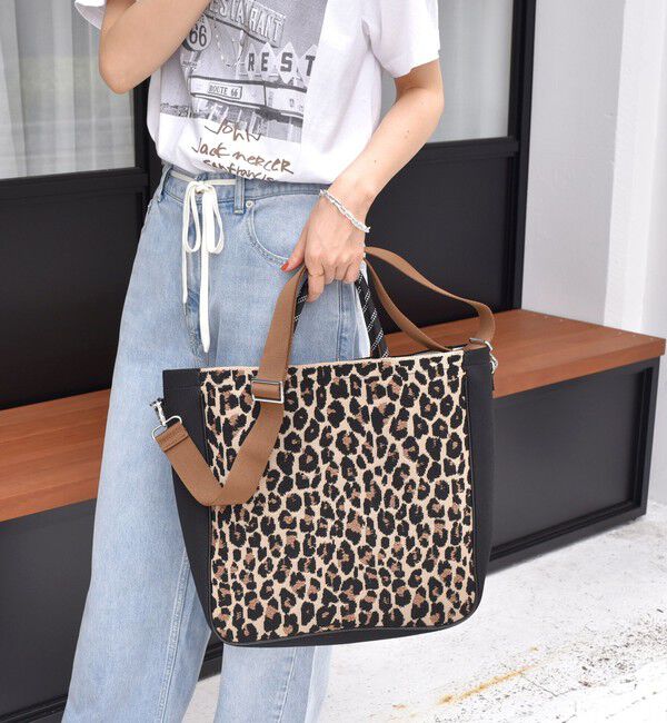 SHIPS for women「カレッジ レオパード ジャカード A4 バッグ」|ショルダー・メッセンジャー|