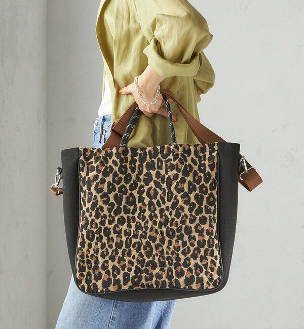 SHIPS for women「カレッジ レオパード ジャカード A4 バッグ」|ショルダー・メッセンジャー|