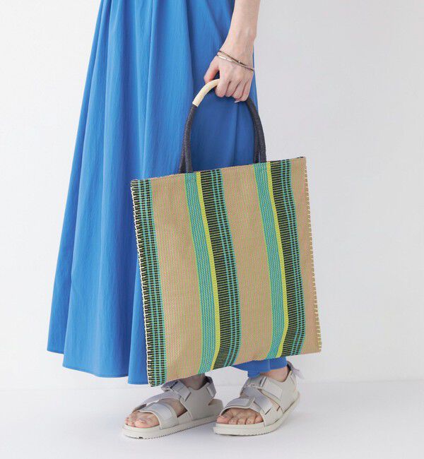 SHIPS Colors 「SHIPS Colors:マルチ ストライプ トート」|トートバッグ|グリーン