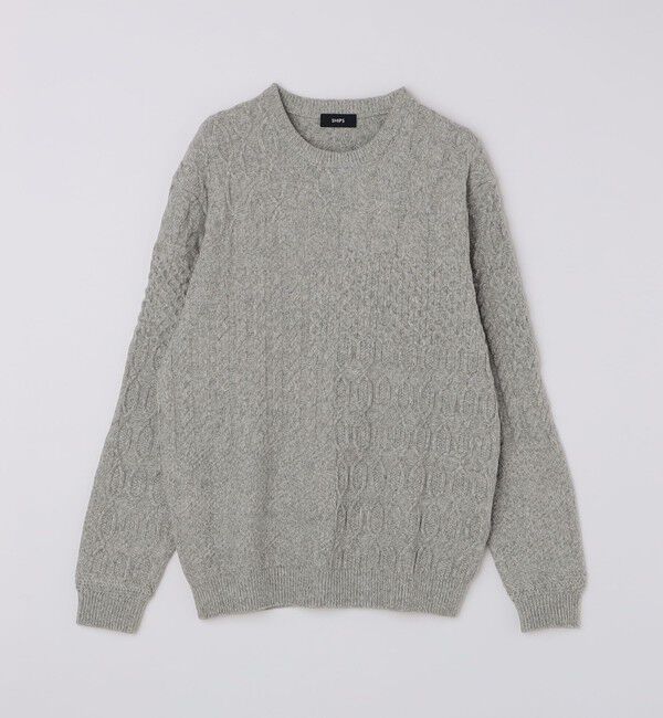 SHIPS「SHIPS: 〈手洗い可能〉コットン ウール アラン プルオーバー ニット」|ニット・セーター|