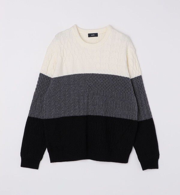 SHIPS「SHIPS: 〈手洗い可能〉コットン ウール アラン プルオーバー ニット」|ニット・セーター|
