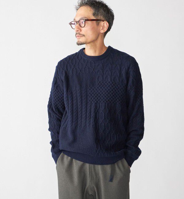 SHIPS「SHIPS: 〈手洗い可能〉コットン ウール アラン プルオーバー ニット」|ニット・セーター|