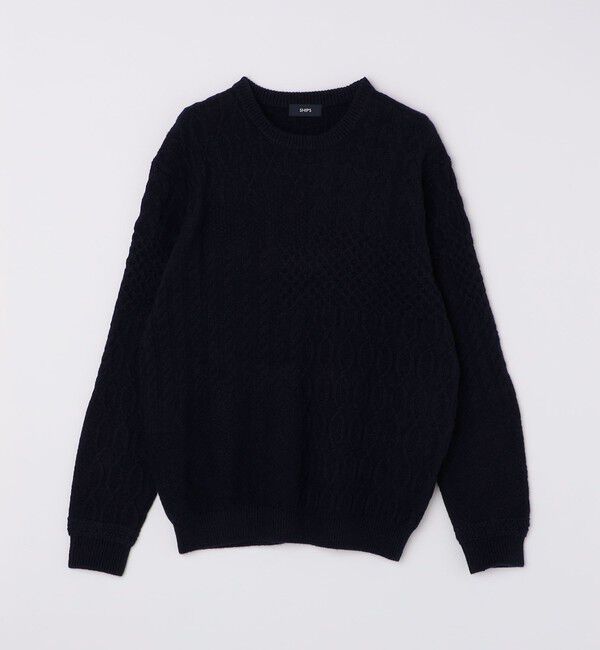 SHIPS「SHIPS: 〈手洗い可能〉コットン ウール アラン プルオーバー ニット」|ニット・セーター|