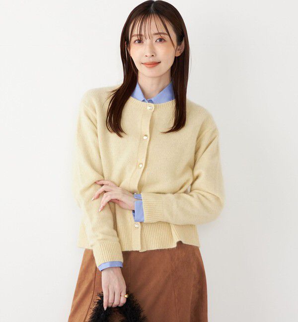 SHIPS Colors 「SHIPS Colors:フォックス アンゴラ クルーネック カーディガン◇」|カーディガン|クリーム