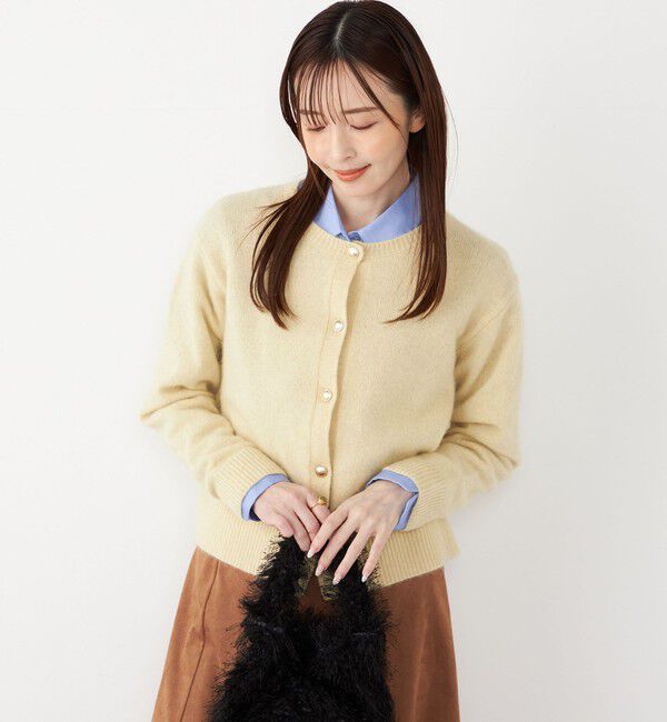 SHIPS Colors 「SHIPS Colors:フォックス アンゴラ クルーネック カーディガン◇」|カーディガン|
