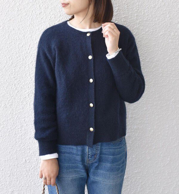 SHIPS Colors 「SHIPS Colors:フォックス アンゴラ クルーネック カーディガン◇」|カーディガン|