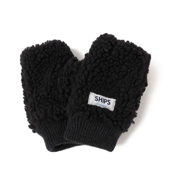 SHIPS Colors 「SHIPS Colors: KIDS / ボア フィンガーレス グローブ」|手袋|ブラック