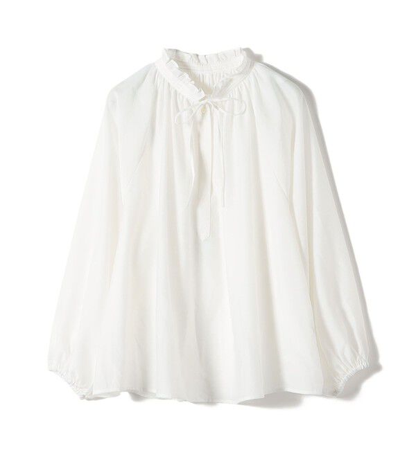 SHIPS for women「〈手洗い可能〉シアー タンブラー リボン デザイン 長袖 ブラウス」|シャツ・ブラウス|