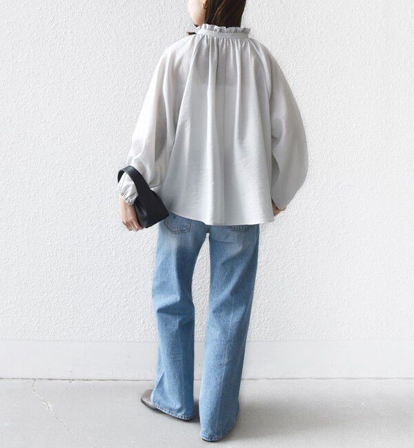 SHIPS for women「〈手洗い可能〉シアー タンブラー リボン デザイン 長袖 ブラウス」|シャツ・ブラウス|