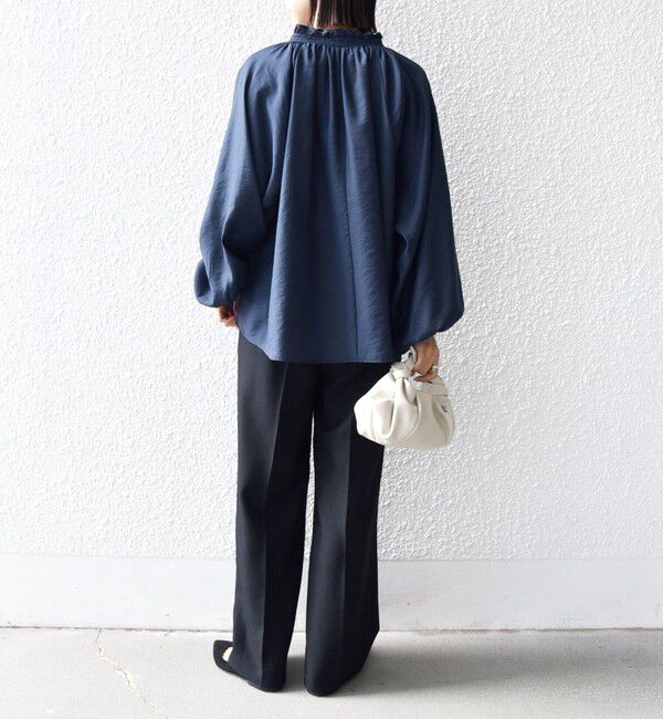 SHIPS for women「〈手洗い可能〉シアー タンブラー リボン デザイン 長袖 ブラウス」|シャツ・ブラウス|