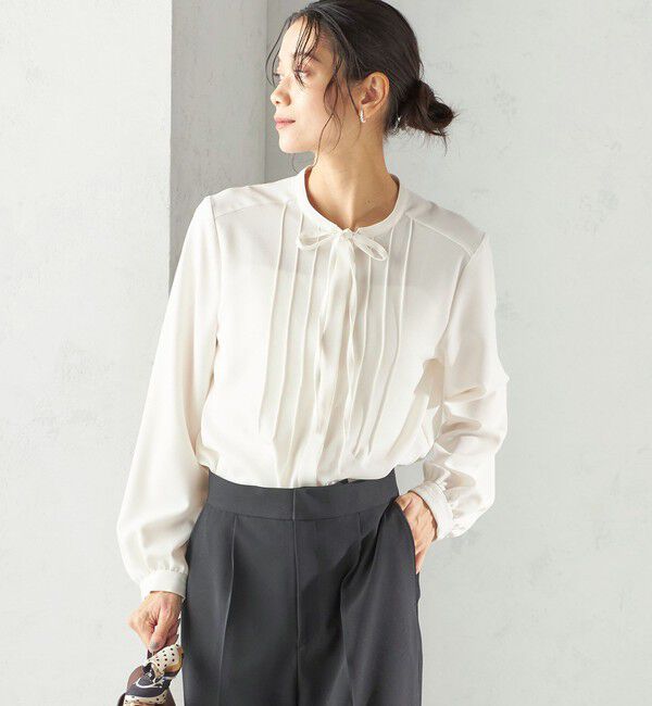 SHIPS for women「〈洗濯機可能〉無地 / プリント ピンタック ブラウス（セレモニー対応可）」|シャツ・ブラウス|