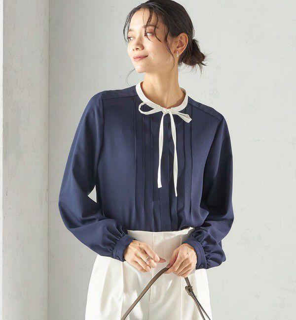 SHIPS for women「〈洗濯機可能〉無地 / プリント ピンタック ブラウス（セレモニー対応可）」|シャツ・ブラウス|