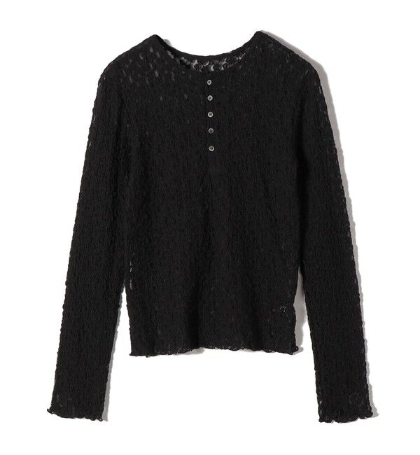 SHIPS for women「〈手洗い可能〉ラッセル レース ヘンリー ネック 2WAY プルオーバー」|Tシャツ・カットソー|