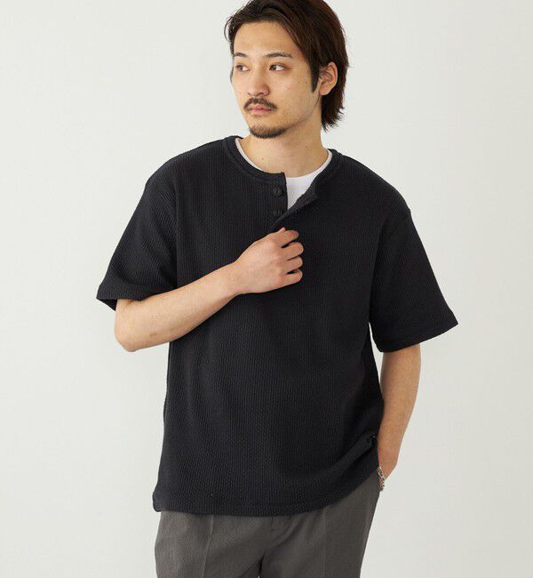 SHIPS Colors 「SHIPS Colors:ローゲージ カノコ ヘンリーネック Tシャツ◇」|Tシャツ・カットソー|