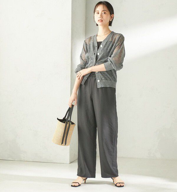 SHIPS for women「《予約》〈手洗い可能〉麻混 シアー Vネック カーディガン」|カーディガン|