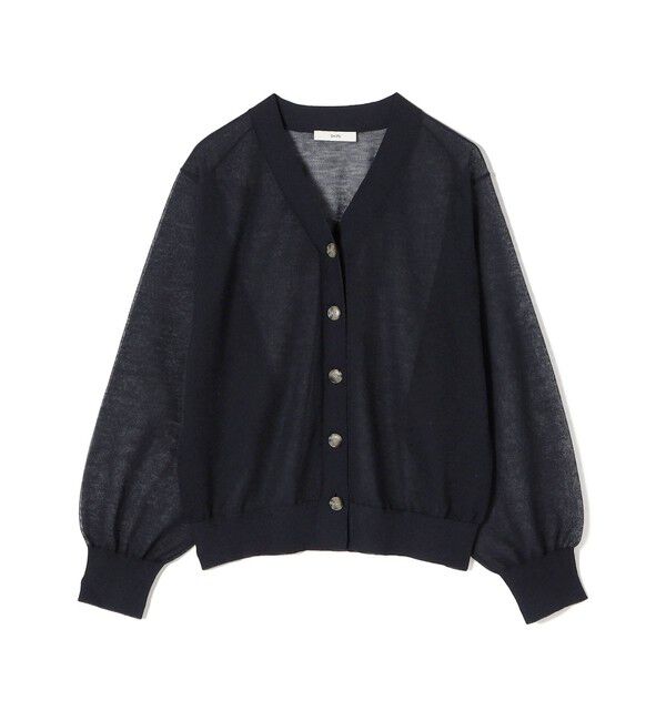 SHIPS for women「《予約》〈手洗い可能〉麻混 シアー Vネック カーディガン」|カーディガン|
