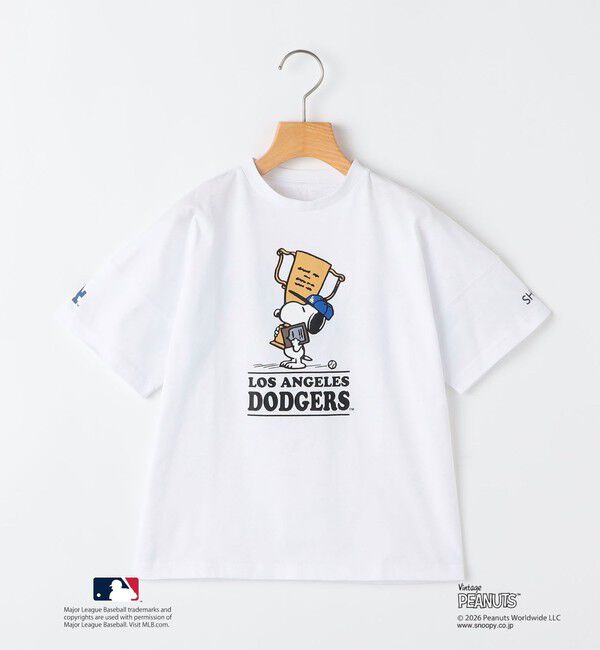 SHIPS KIDS「SHIPS KIDS:130～170cm / PEANUTS&times;MLB プリント Tシャツ」|Tシャツ・カットソー|ホワイト