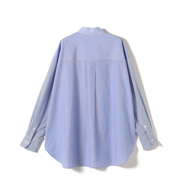 SHIPS for women「SHIPS Primary Navy Label:クレイジー ストライプ ビッグ シャツ」|シャツ・ブラウス|