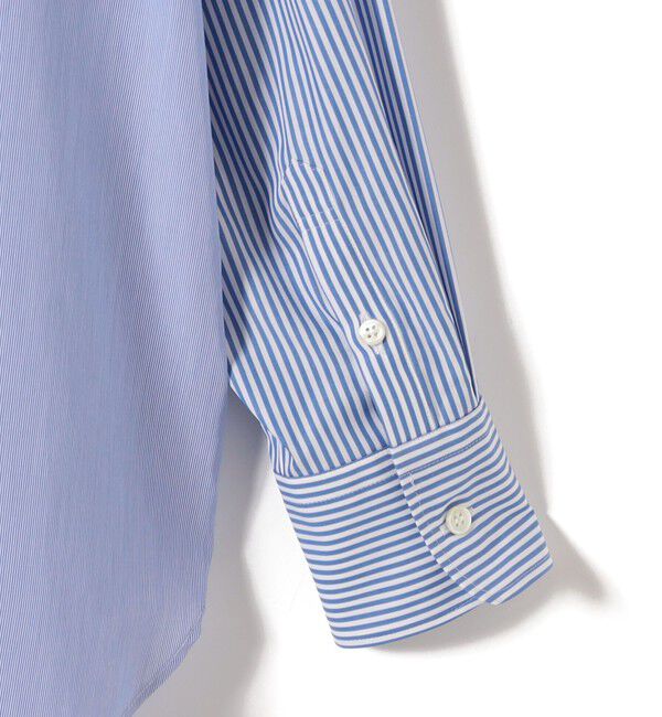 SHIPS for women「SHIPS Primary Navy Label:クレイジー ストライプ ビッグ シャツ」|シャツ・ブラウス|