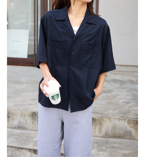 OUTDOOR PRODUCTS Usual Things「≪予約≫ヴィンテージタンブラーサテンオープンカラーシャツ」|シャツ・ブラウス|