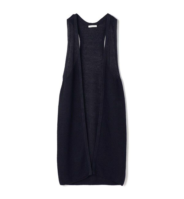 GALERIE VIE「リネンフルカーディガン ロングジレ」|ニット・セーター|69 ネイビー