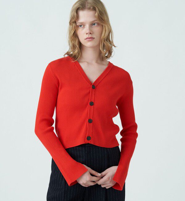 MACPHEE「コットンリブ Vネックカーディガン」|カーディガン|