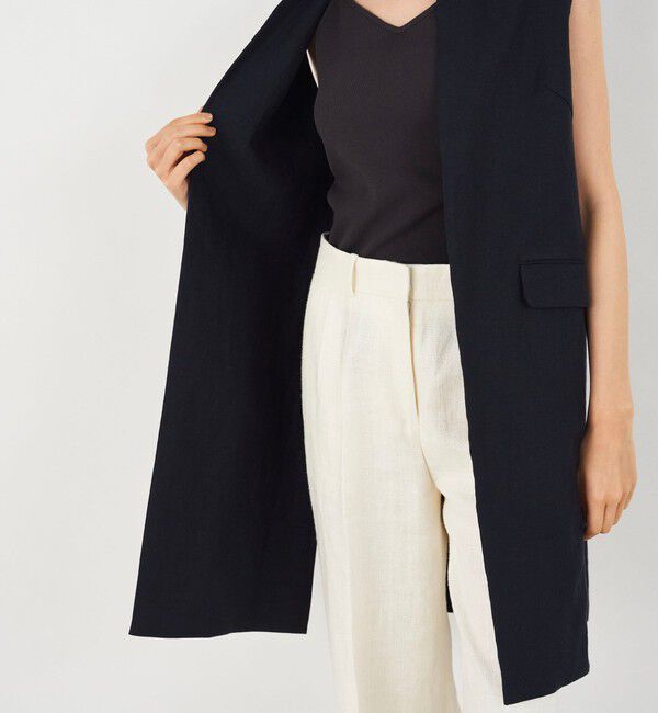 DES PRES「リネンファブリックコンビ ロングジレ」|ベスト・ジレ|