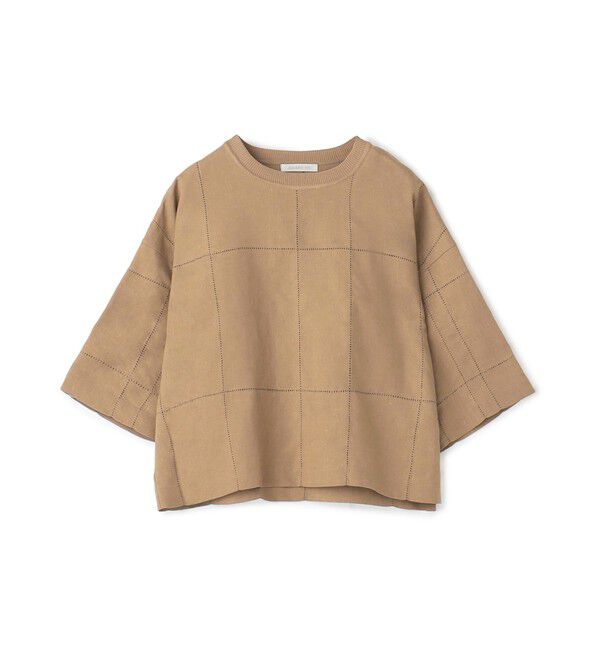 GALERIE VIE「リブコンビフレンチリネン ワイドシャツ」|シャツ・ブラウス|45 キャメル