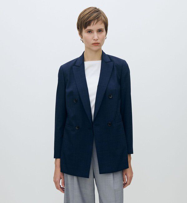 TOMORROWLAND collection「スクーロブルー ダブルブレストジャケット」|テーラードジャケット|