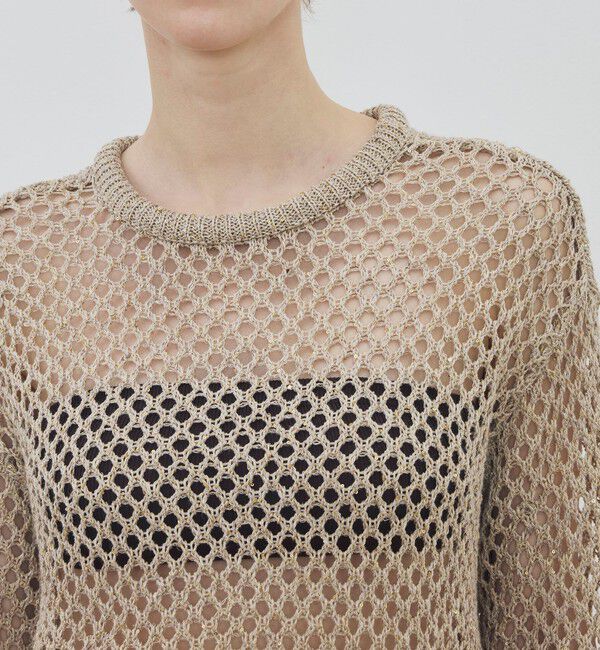 DES PRES「リネンポリエステルコットンリリヤーン クルーネックプルオーバー」|ニット・セーター|