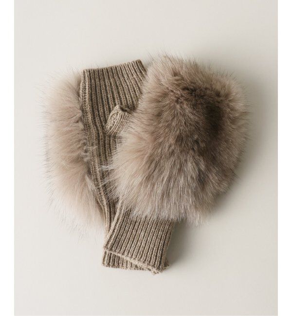 IENA LA BOUCLE「ALPO/アルポ FOX FUR グローブ 838/MCFOX」|手袋|ブラック A