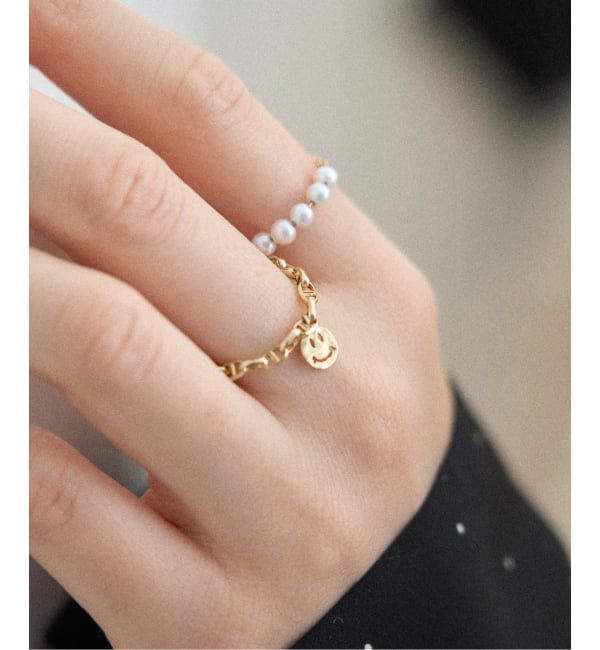 IENA「《WEB限定/追加》GIGI/ジジ 別注 SMILE CHAIN RING EX」|リング|